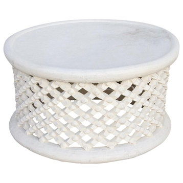 Painted White African Spider Coffee Table