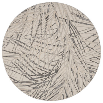 Nourison Rustic Textures 7'10" Round Ivory/Grey Modern Indoor Area Rug