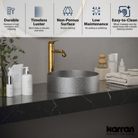 Karran Cinox Stainless Steel Round Vessel Sink, Stainless Steel