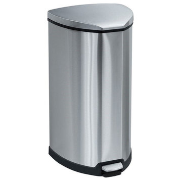 Safco Stainless Step-On 10 Gallon Receptacle in Stainless Steel