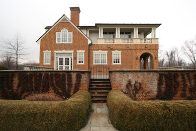 Inspiration for a transitional brick exterior home remodel in DC Metro