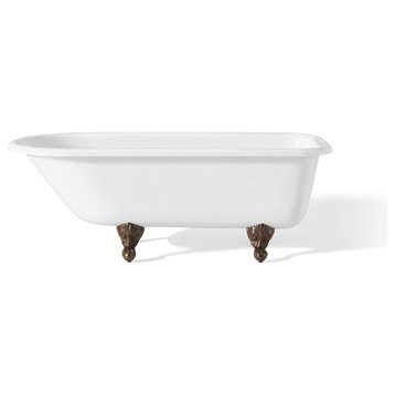 Cheviot Products Traditional Cast Iron Bathtub With Faucet Holes, Antique Bronze