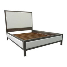 Aldus King Elm Leather Bed, Finish: Ginger, Leather: Amber