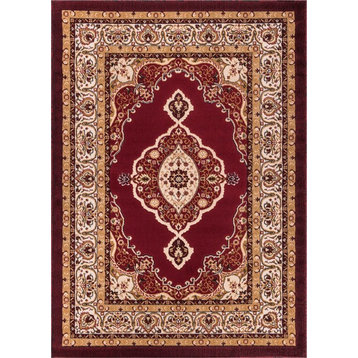 Well Woven Dulcet Isfahan Medallion Area Rug, Red, 5'x7'2''