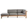 OASIQ MARO Chaise Lounge With Decorative Pillows, Charcoal Chine, Right Arm