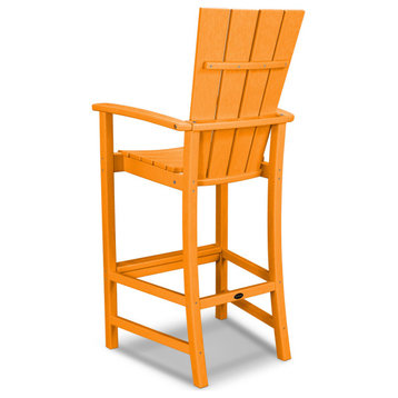 Polywood Quattro Adirondack Bar Chair, Tangerine