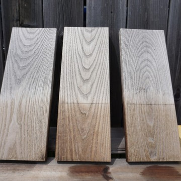 Thermally Modified Ash deck boards with Cutek Extreme on bottom 6" only