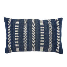 Vibe by Jaipur Living Papyrus Striped Blue/Ivory Indoor/Outdoor Pillow, 13"x21"