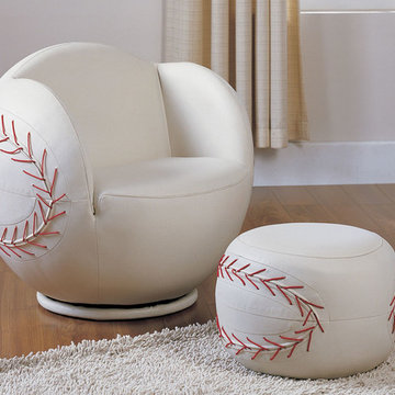 All Star Youth Baseball Swivel Chair and Ottoman