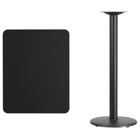 Rectangular Black Table Top Xu-Blktb-2430-Tr18B-Gg