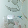 Front Door - Hibiscus Hummingbirds - Cherry - 36" x 84" - Book/Slab Door
