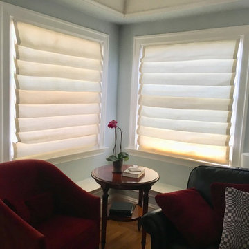 Bringing an air of elegance to this cottage with soft Roman shades