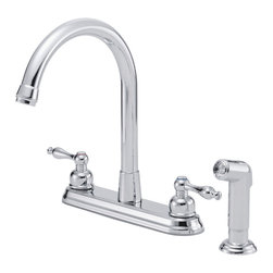 Danze Sheridan&trade; Two Handle High-Rise Kitchen Faucet with Spray - Kitchen Faucets
