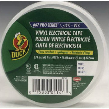 Duck 04141 Professional Electrical Tape, 3/4"x66', White
