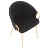 Claire Chair, Gold Metal, Black Velvet