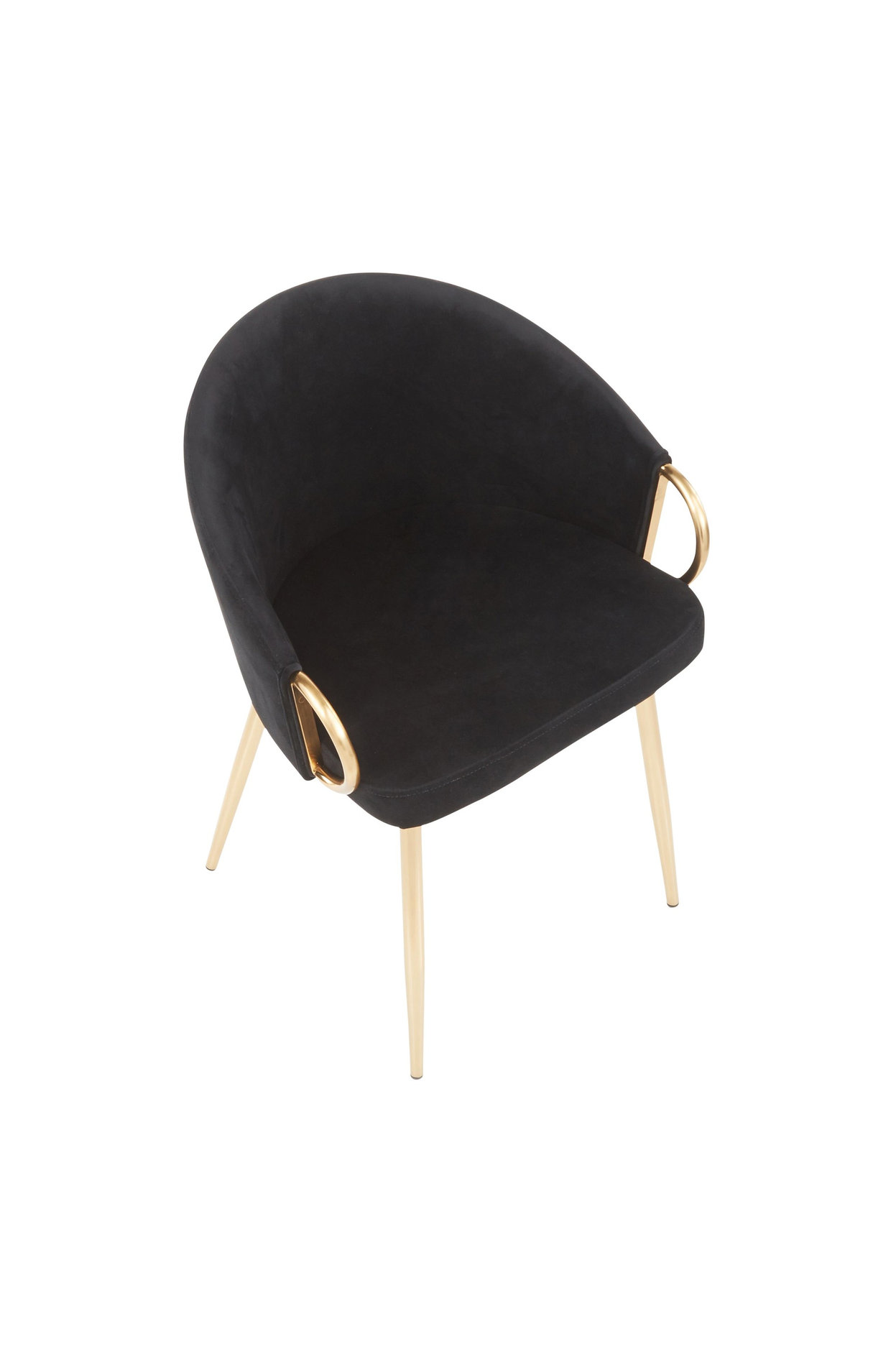 Claire Chair, Gold Metal, Black Velvet