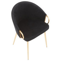 Claire Chair, Gold Metal, Black Velvet