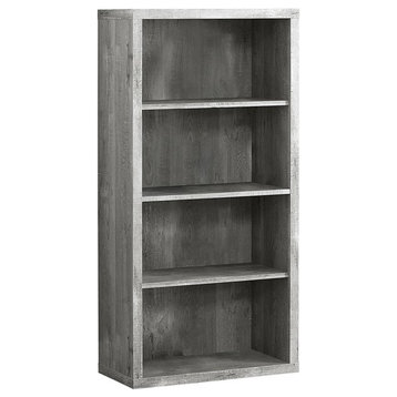 Bookshelf Bookcase Etagere 5 Tier 48"H Office Bedroom Laminate Grey
