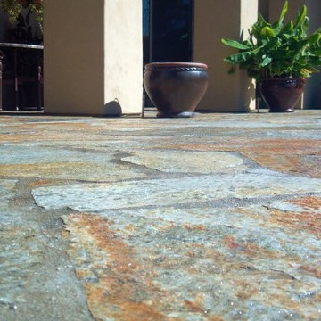 Simons Flagstone Flooring and Stone Fireplace Project