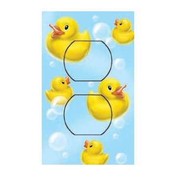Rubber Ducky Single Duplex Peel and Stick Outlet Wall Plate Cover: 2 Units