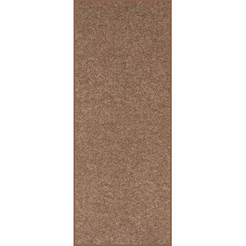 Home Queen Solid Color Custom Size Runner Area Rugs Brown - 2' x 4'
