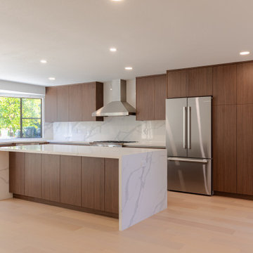Luxury Walnut Modern Kitchen Expansion | Sunnyvale
