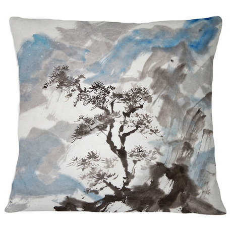 Chinese Pine Tree Trees Throw Pillow, 16"x16"