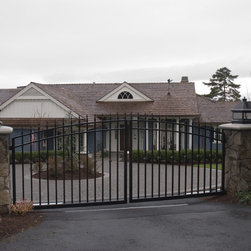 Double Swing Gate with Spear Points and Decorative Collars - Home Safety And Security