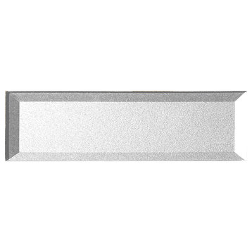 Forever 4 in x 16 in Reverse Bevel Glass Subway Tile in Glossy Eternal Silver
