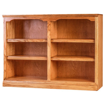Traditional Oak Bookcase, Red Oak, 30h
