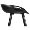 Homycasa Fiyan 27.6" Metal Counter Stools in Black (Set of 2)