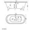 67" Cast Iron Clawfoot Tub with Complete Plumbing Package- "Vernon", Brushed Nickel