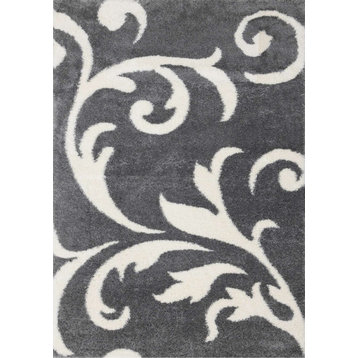 Fairmont Collection Gray White Swirl Design Rug, 7'10"x10'6"