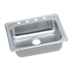 Elkay Gourmet, Single Bowl Mount Sink, 4 Faucet Holes, 21.25"x25"x5.38"