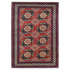 3'3"x5'3" Red Elephant Feet Design Afghan Andkhoy Pure Wool Handmade Rug