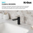 KRAUS Indy Bathroom Faucet in Spot Free Stainless Steel/Matte Black