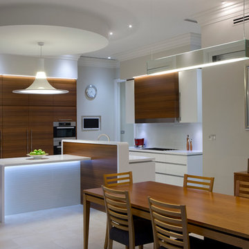 Modern minimalist kitchen with art deco shape