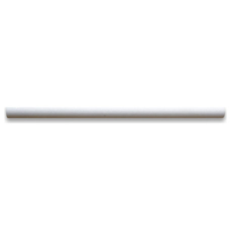 White Thassos Marble Pencil Liner Trim Molding 3/4x12 Honed, 1 piece