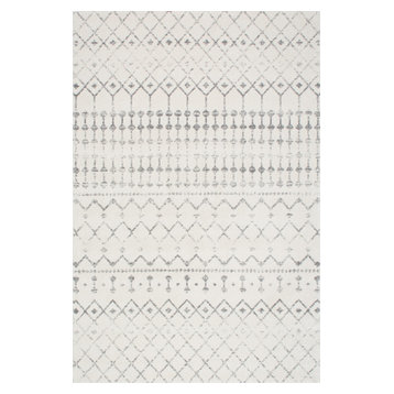 Moroccan Blythe Contemporary Area Rug, Gray, 2'8"x12'