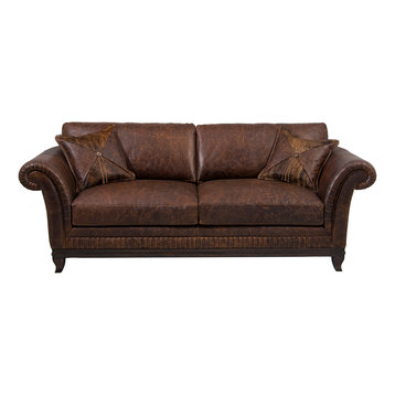 Rustic Top Grain Leather Sofa