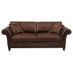 Artistic Leathers - Rustic Top Grain Leather Sofa - Rustic Leather Sofa with American Bison leather will add warmth to your home. Hand-pleated roll arms. Stylish design elements such as a banded platform, pocketed spring cushion cores, and feather blend ensure this collection looks and sits like a dream for years to come.