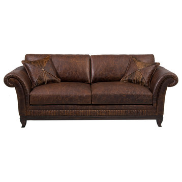 Rustic Top Grain Leather Sofa