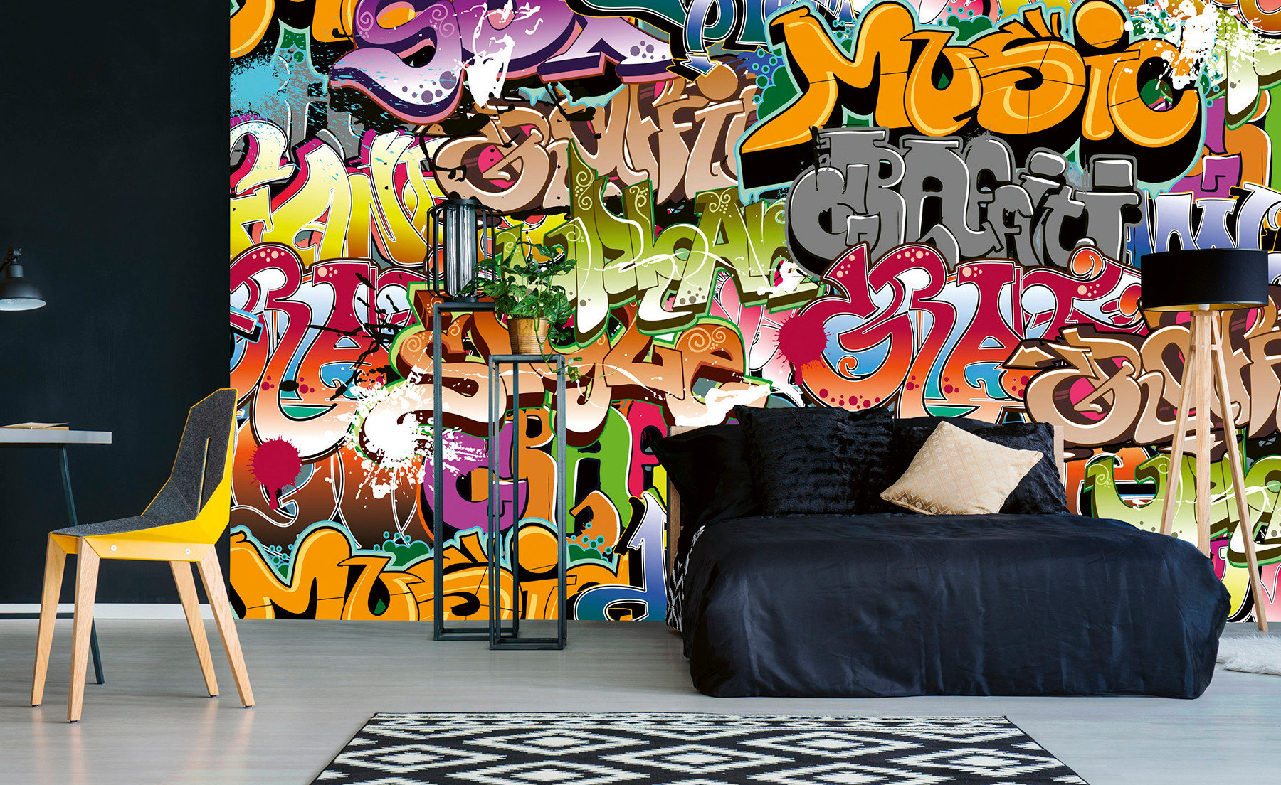 Graffiti Art Wall Mural Contemporary Wallpaper by Brewster Home — free download