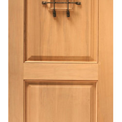 Rustic Exterior Single Door Arch Panel, Operable Speakeasy, Solid Wood - Front Doors