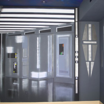 Media Room Mural "Space Ship"