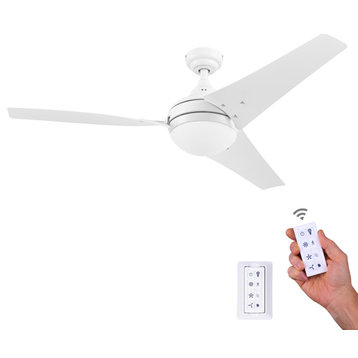 Honeywell Neyo Modern Ceiling Fan With Remote, 52", Bright White