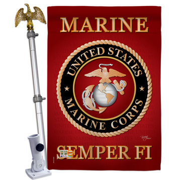 Marine Corps Americana Military House Flag Set
