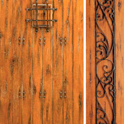 Knotty Alder Exterior Prehung Door with One Sidelite, Speakeasy - Front Doors