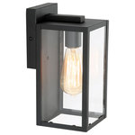LNC - LNC Modern 1-Light Black Outdoor Wall Sconce With Clear Glass - This 1-light black outdoor wall sconce from LNC features a black finish that will complement many transitional decors. The clean lines of the steel frame adds interest while the clear glass panels provide uninterrupted light for your outdoor decor. Clean lines and clear glass panels bring the Outdoor Wall Sconce into the modern era.Add a touch of modern inspired flair to the exterior of your home with this clean-lined outdoor wall lantern. Its classic black finish and clear glass panes the minimalistic design of this Wall Sconce complements any decor making it the ideal piece for all your outdoor lighting needs.This product is perfect for indoor and outdoor spaces including doorways, porches, and entryways