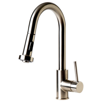 Sensor Gooseneck Pull Down Kitchen Faucet, Brushed Nickel